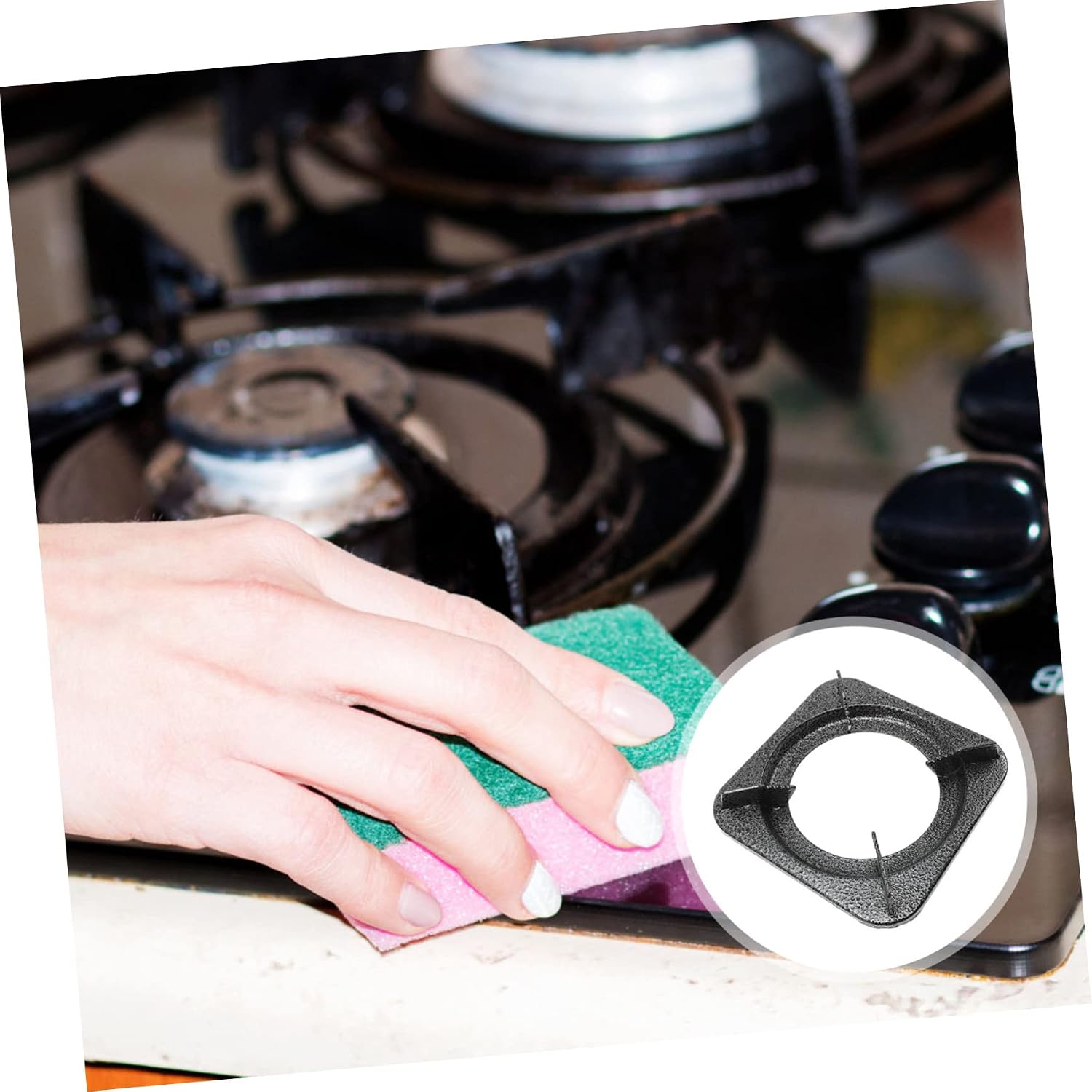 NUOBESTY Wok Support for Gas Stove Adjustable Iron Stove Bracket Non-Slip Wok Holder Accessory for Home Kitchen Cooking