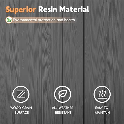 Vista 86 de Mars Villa Deck Box, Waterproof Weatherproof and UV Resistant Resin Storage Bin with Lockable Lid, Ideal for, Outdoor, Patio Furniture Cushions