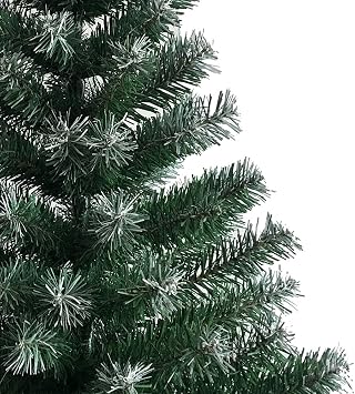 Alightup High Quality Artificial Christmas Tree with Metal Base for Christmas Decoration 120/150/180/210 cm Green White (Green & White 180cm)