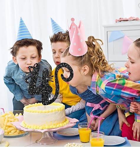 Miniatura 5 de Decoración para tartas de gato de cuatro años, decoración de pastel número 4 para bebé, suministros de fiesta de cumpleaños de gatito, decoración de