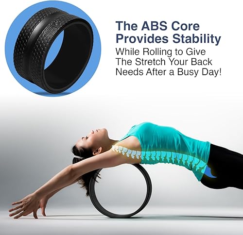 Miniatura 8 de Rueda de espuma para la espalda, estirador de espalda con cuna central de la columna vertebral, estiramiento específico, alivio del dolor de cuello