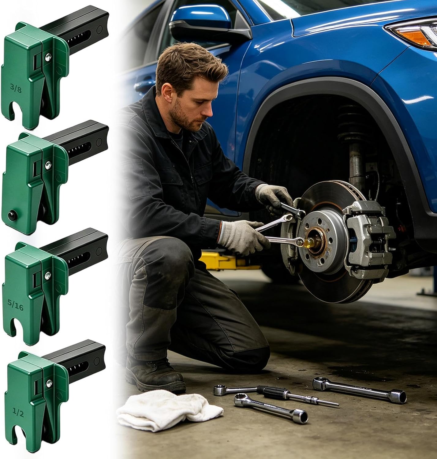 Brake Hose Clamp - 4 Pieces Spring Loaded Fluid Pipe Locking Clips Tool
