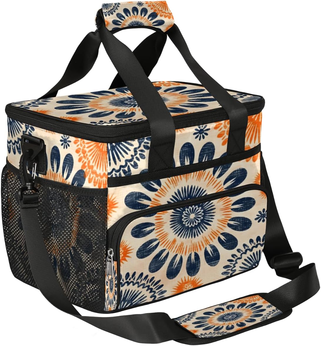 Floral Insulated Picnic Backpack Lunch Box for Women Men Picnic Basket Tote Lunch Bag Picnic Bag Portable Lunch Bags for Picnic, Beach, Work, Trip,Office, Camp Colorful Abstract Texture