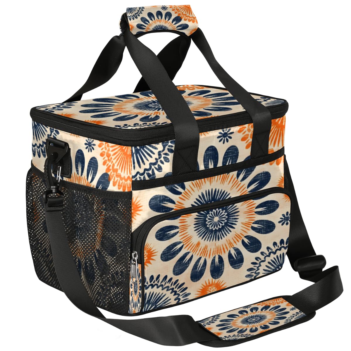 Floral Insulated Picnic Backpack Lunch Box for Women Men Picnic Basket Tote Lunch Bag Picnic Bag Portable Lunch Bags for Picnic, Beach, Work, Trip,Office, Camp Colorful Abstract Texture