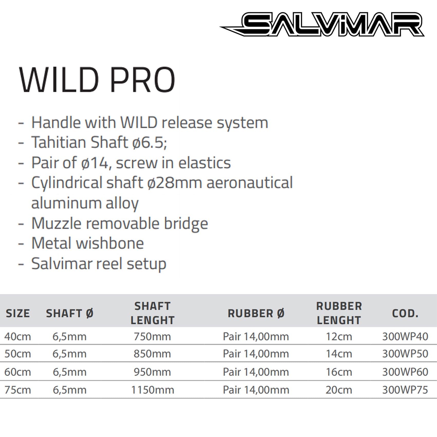 Salvimar, Wild PRO, arbalete allestito