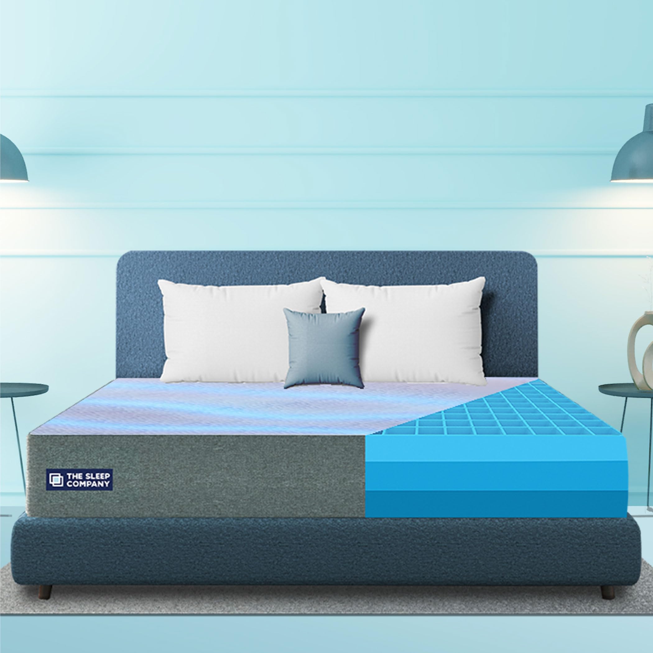 The Sleep Company SmartGRID Luxe SnowTec™ Cooling Mattress | 4-6 Degree Cooler | Japanese Patented Technology | Luxury Soft Comfort | 10 Years Warranty | Single Size Bed Mattress 75x36x10