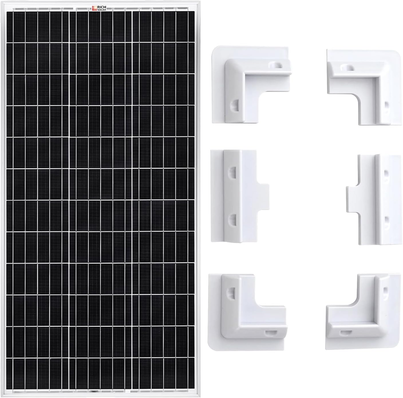 RICH SOLAR 100W Solar Panel+ Solar Panel Roof DrillFree