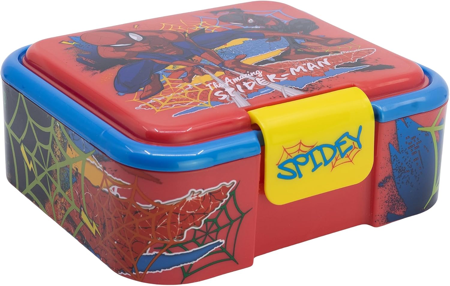 STOR Spider-Man საბავშვო სასაუზმე კონტეინერი 3 განყოფილებით