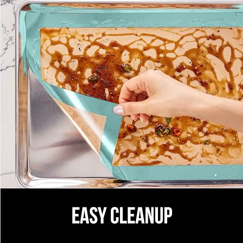 Miniatura 7 de GORILLA GRIP Tapete de silicona antiadherente reutilizable para hornear, paquete de 2, sin BPA, apto para horno, para hojas de galletas, hornos