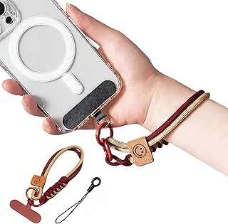 [QEZEZA] スマホストラップ 手首 1パック 電話用 リストストラップ 携帯ストラップ ハンドストラップ コントラストカラー 極太 編み込み おしゃれ 可愛い バッグ飾り 落下防止 盗難防止 紛失防止 iPhone/Android全機種対応