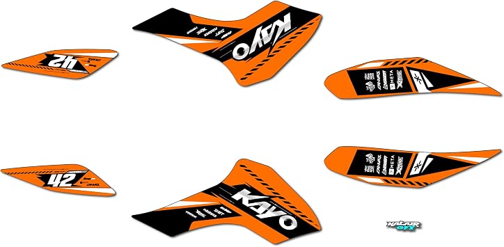 Graphics Kit for Kayo SPORTS ATV FOX-70, AY-70, STORM-70 All Years LETHAL Series Orange 09 Mil - ATV UTV Custom Racing Graphics Stickers Decals Kit, no-plastics