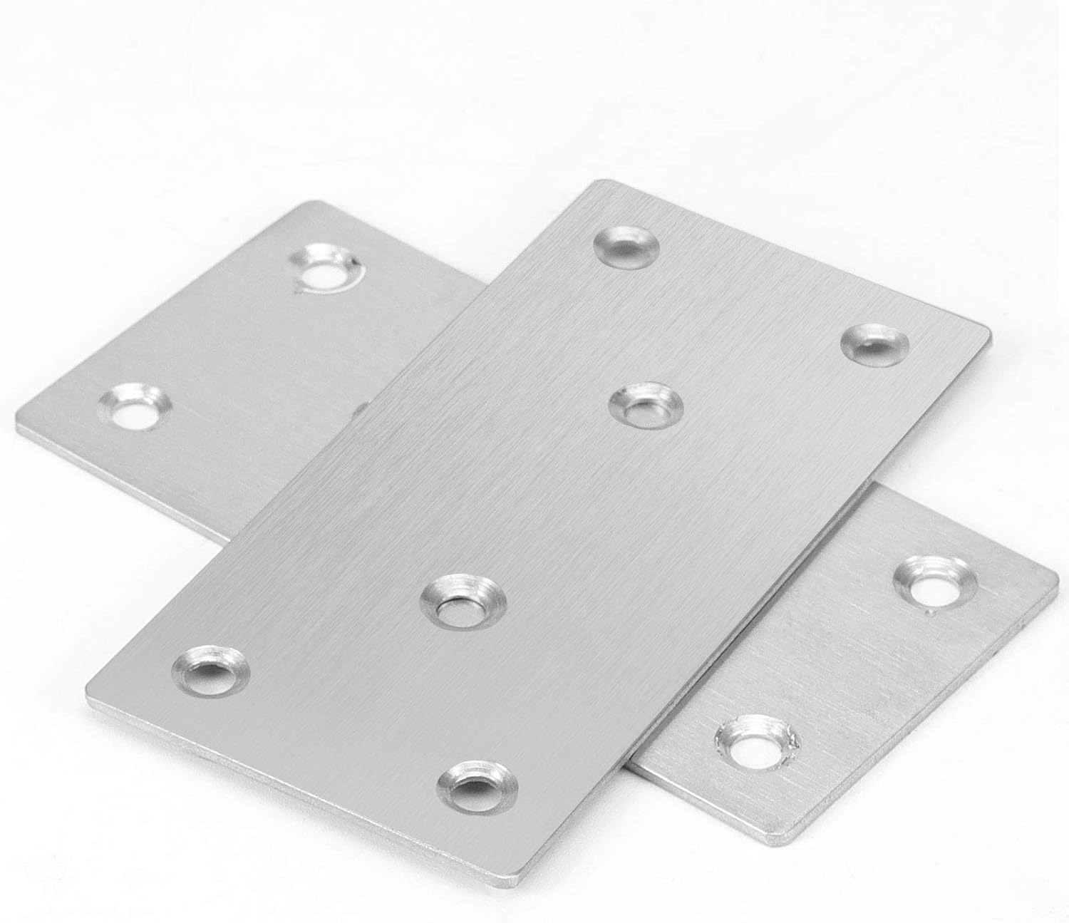 ZOENHOU 40 PCS 80mm x 40mm x 2mm Stainless Steel Mending Bracket Plate, Heavy Duty Flat Bracket Metal Mending Plates for Wood, Shelves, Furniture, Cabinet