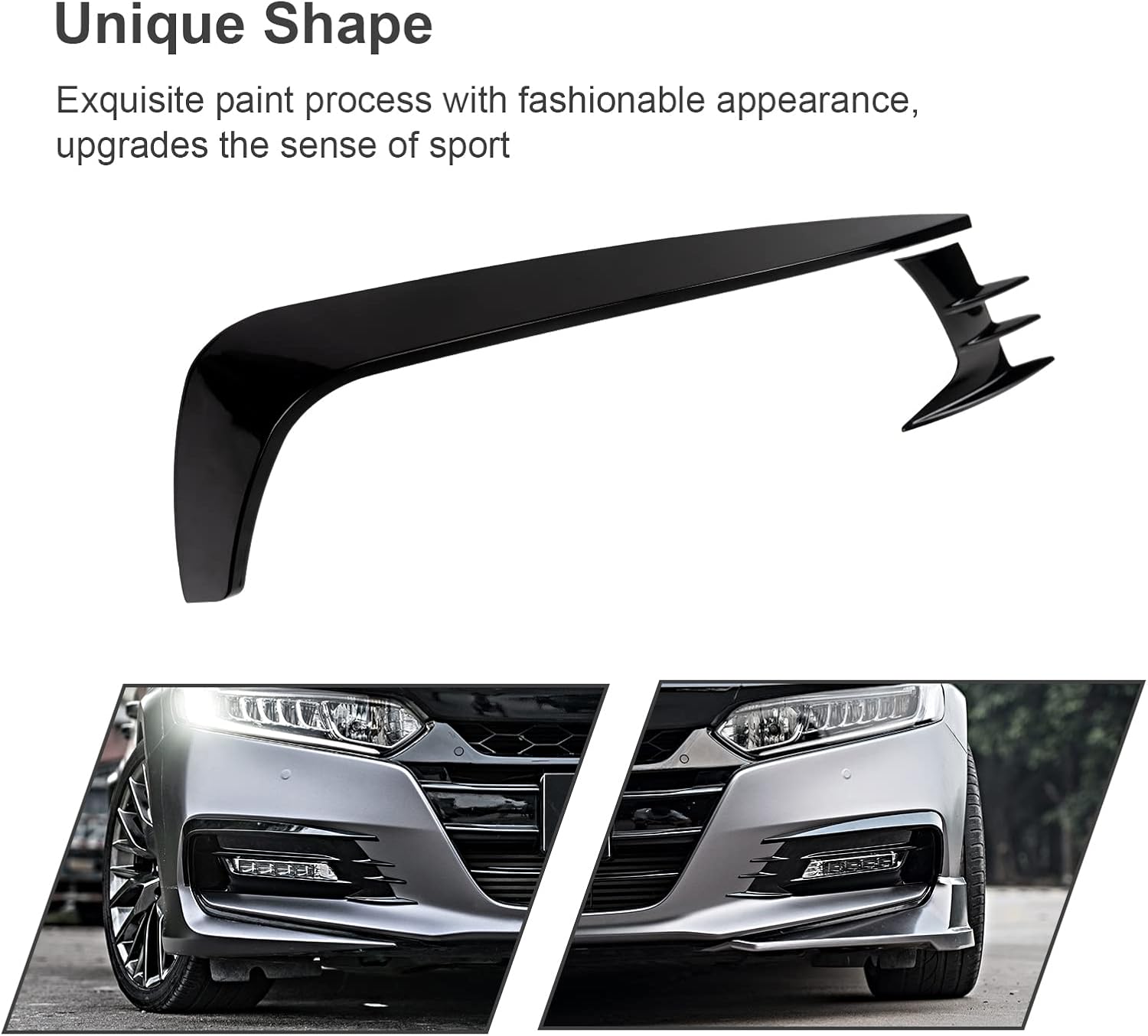 AKASAKA Front Fog Light Eyebrow Lamp Cover Front Bumper Trim Fit for Honda Accord 2018 2019 2020