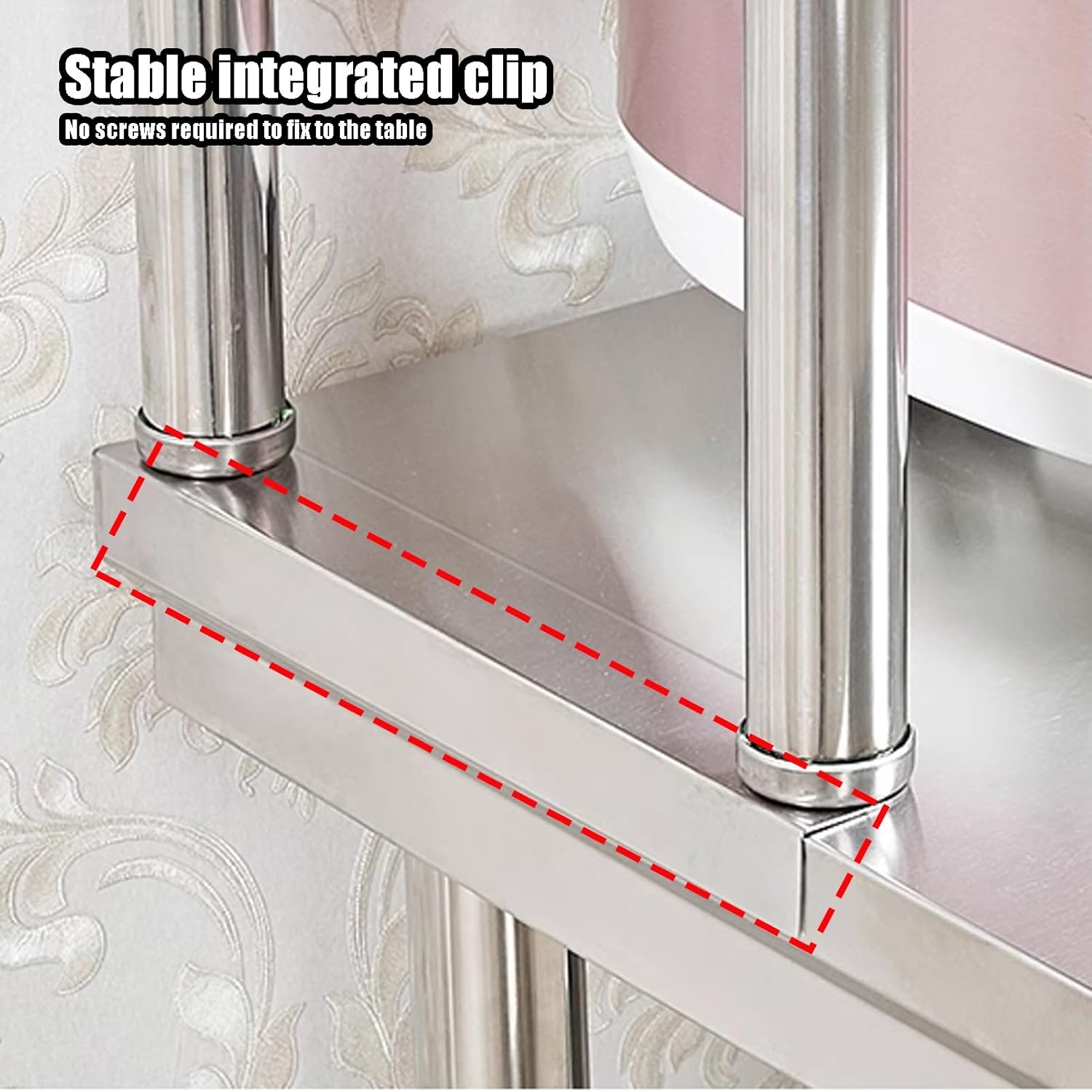 Catering Stainless Steel Table, 250KG Heavy Duty Commercial Stainless Steel Kitchen worktop with Adjustable Shelf, Stainless Steel Work Table for Kitchen Garage(80x50x80cm)