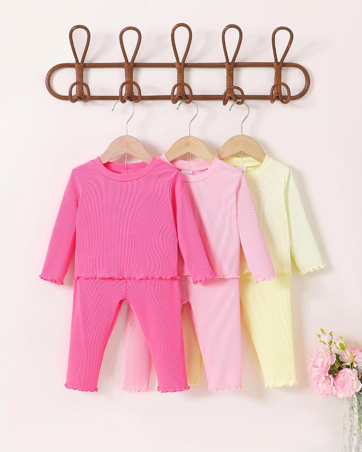 Toddler Baby Girl Clothes Outfits Long Sleeve Ruffled Winter Outfits Cute Baby Clothes for Girls