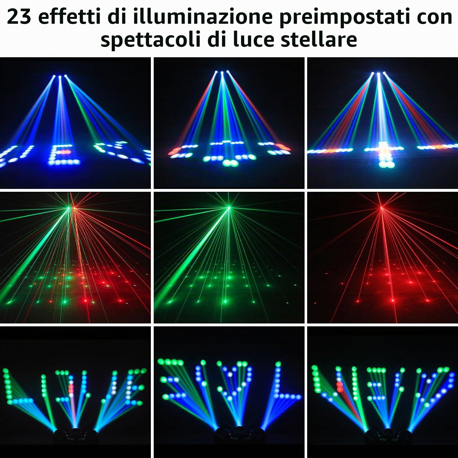 Luce da discoteca, luce per feste a forma di dirigibile, 192 fasci LED integrati, DMX a 4 canali con controllo vocale, adatta per feste di compleanno, Halloween, eventi al bar e Natale