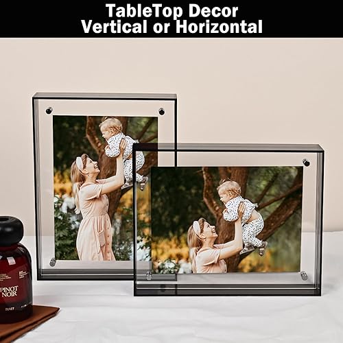 Miniatura 4 de Portarretratos de 5 x 7 pulgadas, impresionante marco de fotos acrílico de color, uso como marco de fotos de 5 x 7, 5 x 5, 4 x 6 pulgadas y bandeja