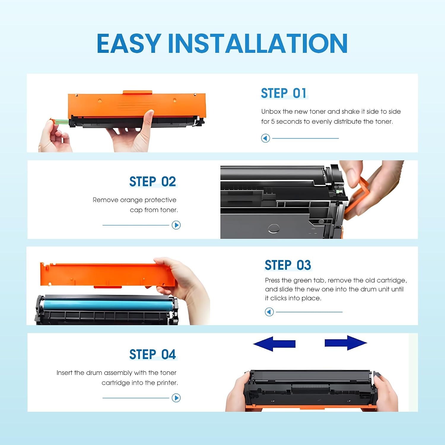 206A 206X Toner Cartridges Replacement for HP 206A 206X for Color LaserJet Pro MFP M283fdw M283cdw M283fdn M282mw Pro M255dw M255nw M283 M255 Printer | W2110A W2110X High Yield (BCMY)