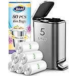 1.2 Gallon 80 Counts Strong Trash Bags Garbage Bags, Bathroom Trash Can Bin Liners, Small Plastic Bags for home office kitchen, fit 5-6 Liter, 0.8-1.6 and 1-1.5 Gal, Clear