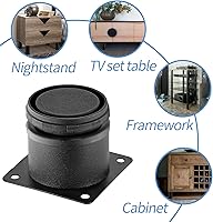 Vista 7 de Patas de metal de 2 pulgadas para muebles, patas ajustables de acero inoxidable, patas de metal negro, patas redondas de gabinete para mesa de café