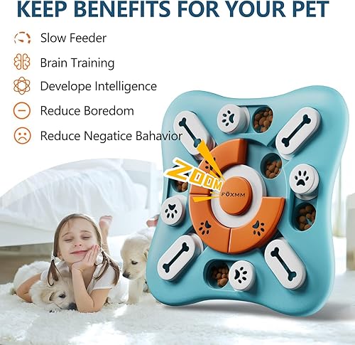 Miniatura 2 de Juguetes interactivos para perros para entrenamiento de coeficiente intelectual y estimulación mental, divertido alimentador lento, juguetes de