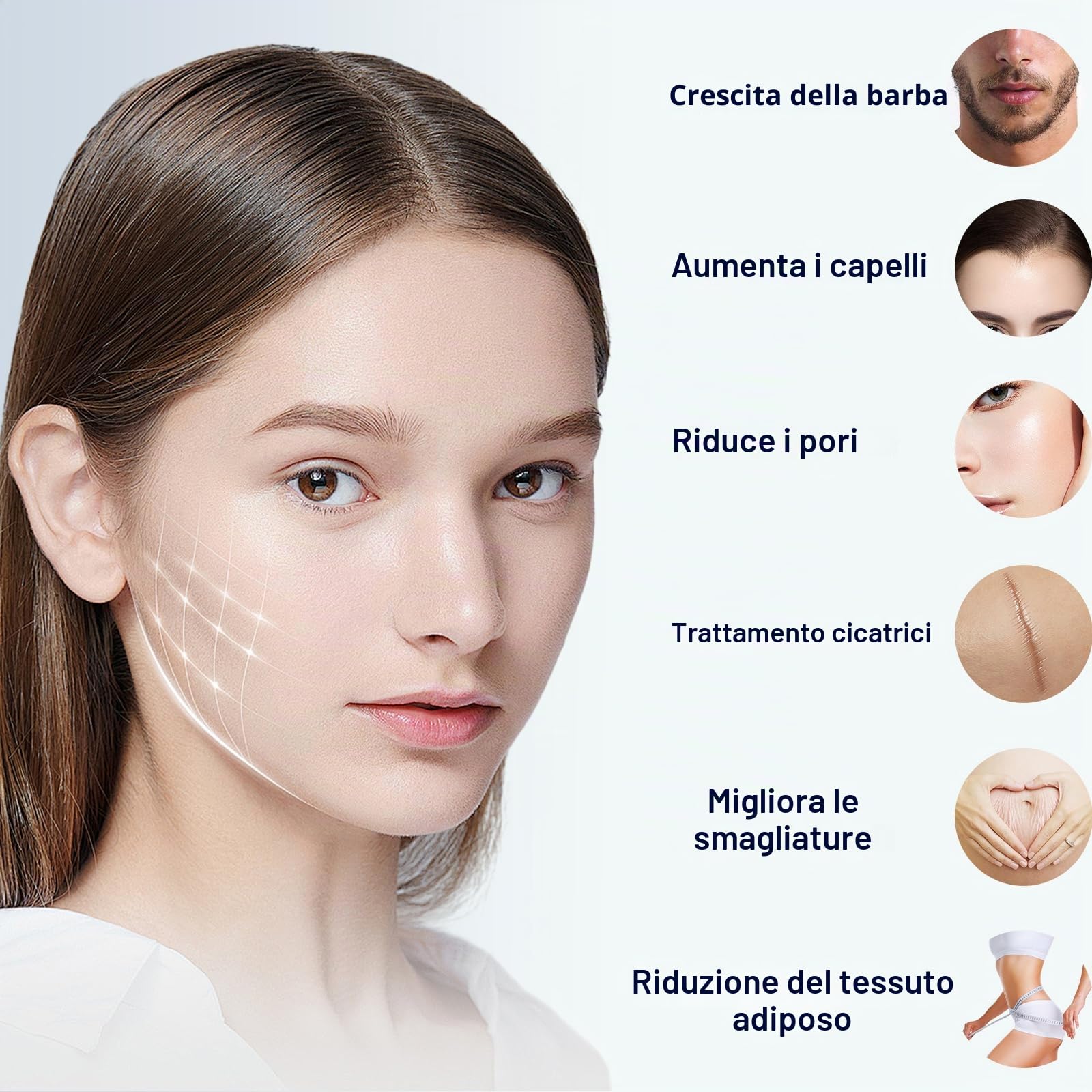 Timbro Dermastamp Derma Stamp Regolabile 0-3 mm Professionale Dermastamp Microneedling Regolabile 140 perni in Iitanio Microneedle Dermapen Derma Roller per capelli, barba, viso, corpo