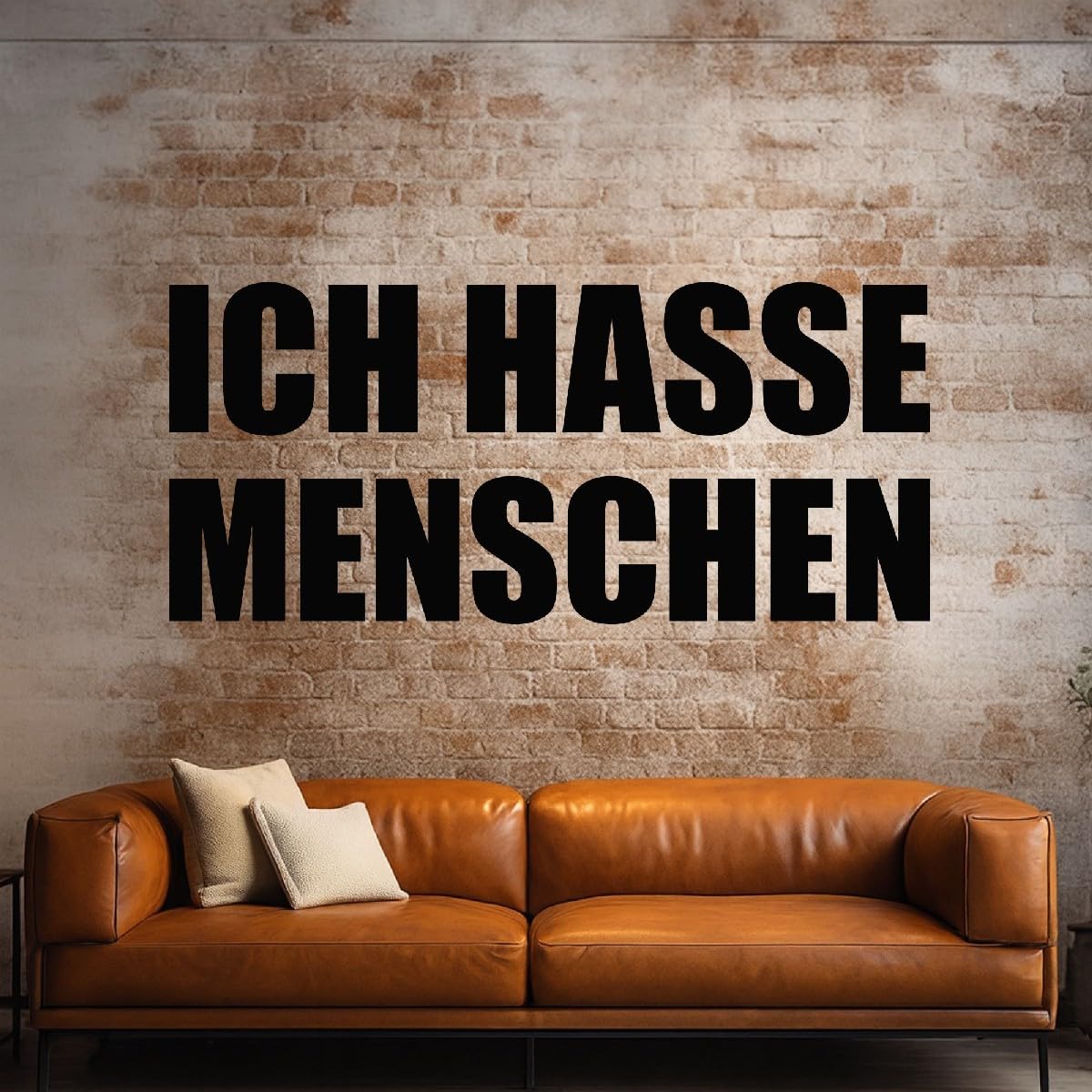 Wandtattoo Ich Hasse Menschen - I hate People - Wanddeko Wandaufkleber - Lindgrün 100 x 45 cm