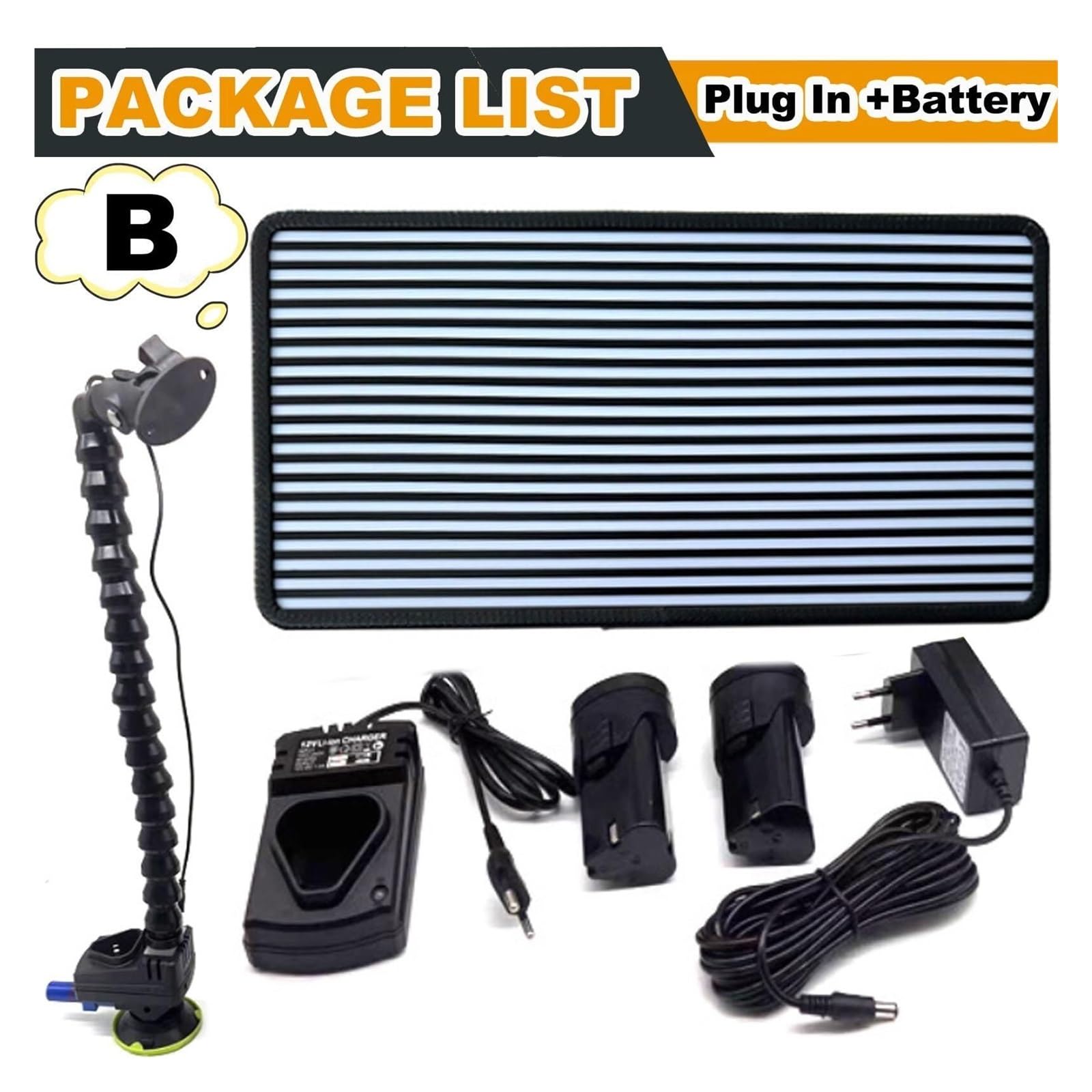 Lampada PDR per Riparazione Bozze Senza Vernice - Luci LED 6 Colori con Base a Ventosa, Luminosità Regolabile, 3 Opzioni Alimentazione (Elettrica/Portatile) Kit per Rimozione Ammaccature Auto
