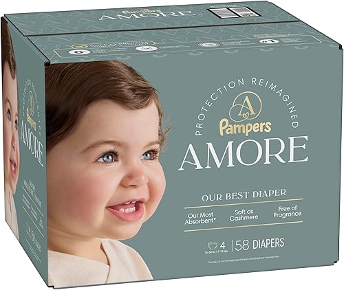 Miniatura 15 de Pampers Amore, talla 4 (15-34 libras), 58 unidades, nuestro mejor pañal