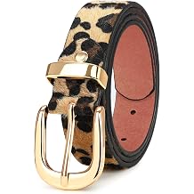 Women's Belt for Jean Pant, Women's Leather Belt for Dress with Silver/Gold Buckle