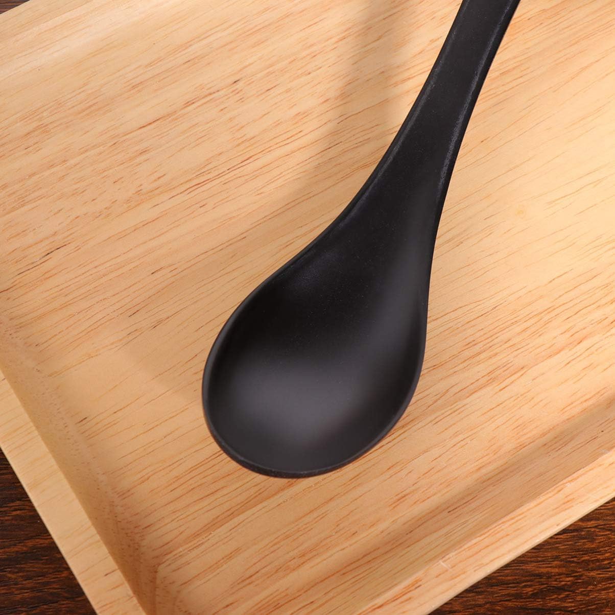 Coffee Bar 6pcs Asian Soup Spoons Korean Japanese Soup Spoons Rice Pho Ramen Noodle Soup Spoons Chinese Won Ton Soup Spoon Melamine Spoon fo Home Kitchen Restaurant Coffe