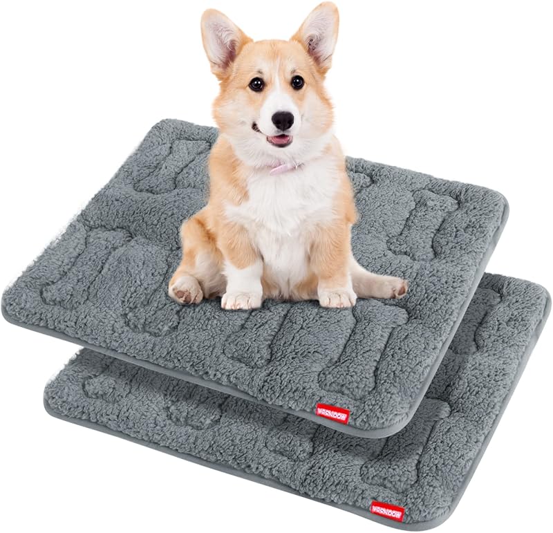 Tapete Macio para Cama e Caixa de Transporte para Cães Moonsea 60,96 x 45,72 cm, Pacote com 2