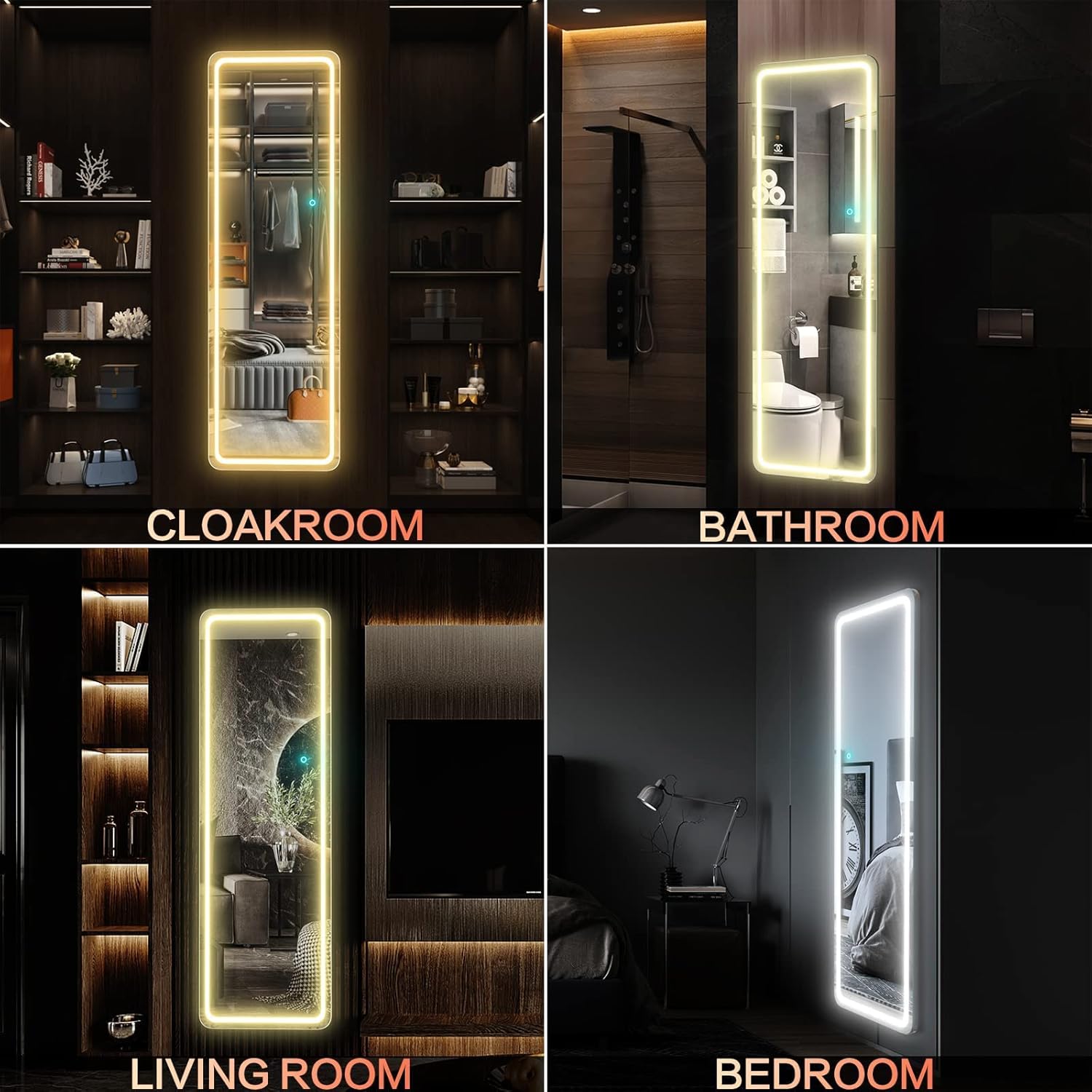 LVZORY 63x20 Full Length Mirror with Dimming Lights