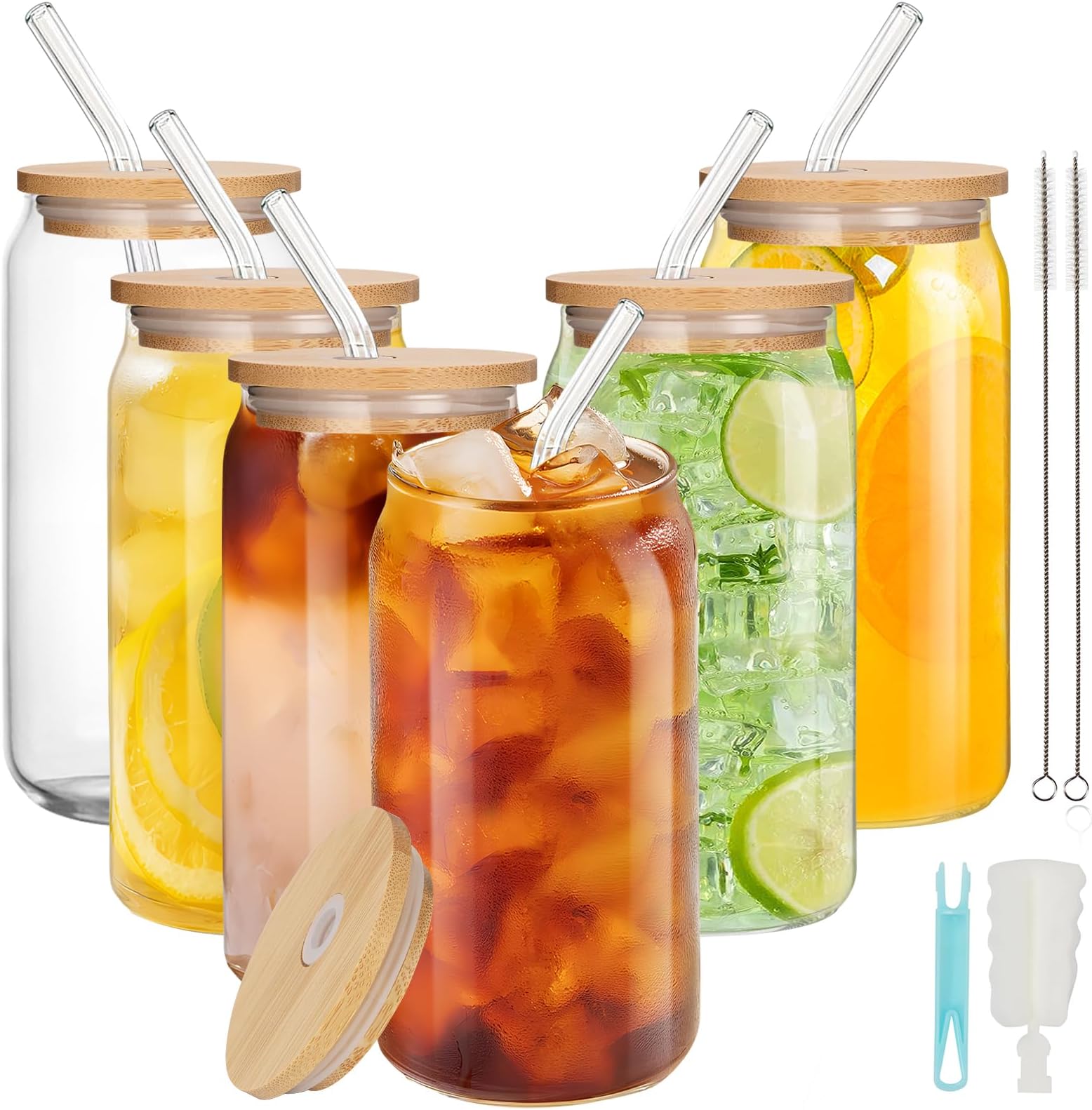Glass Cups With Lids And Straws