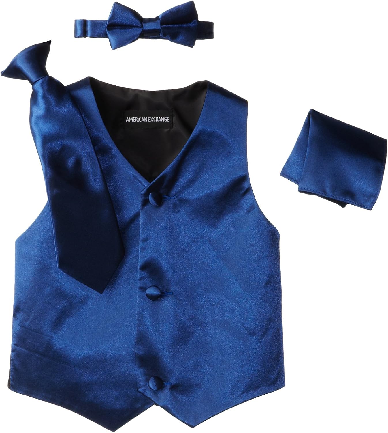 American Exchange Boys' Satin 4 Piece Vest Set