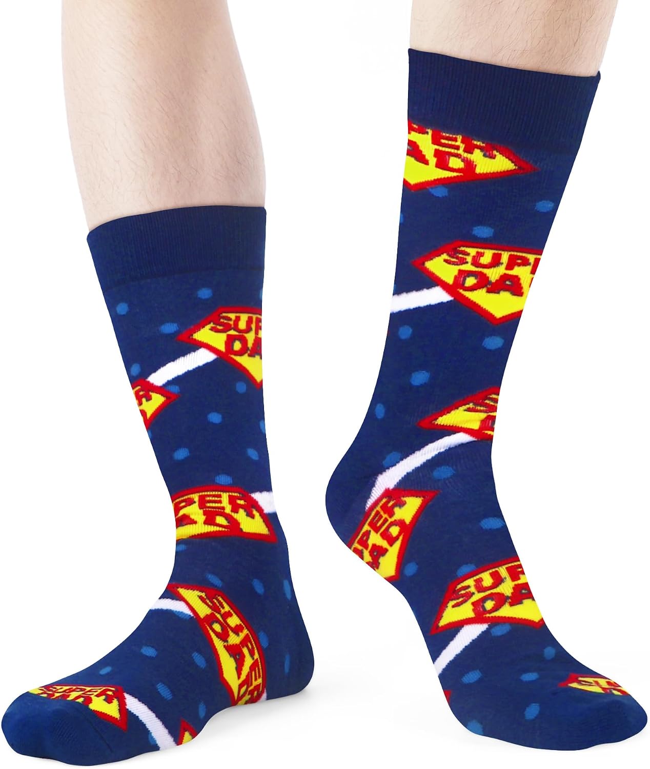 WeciBor Men's Funny Novelty Crew Socks, Cotton Casual Dress Socks Multi Pack with Fun Colorful Patterns, Size 7-15