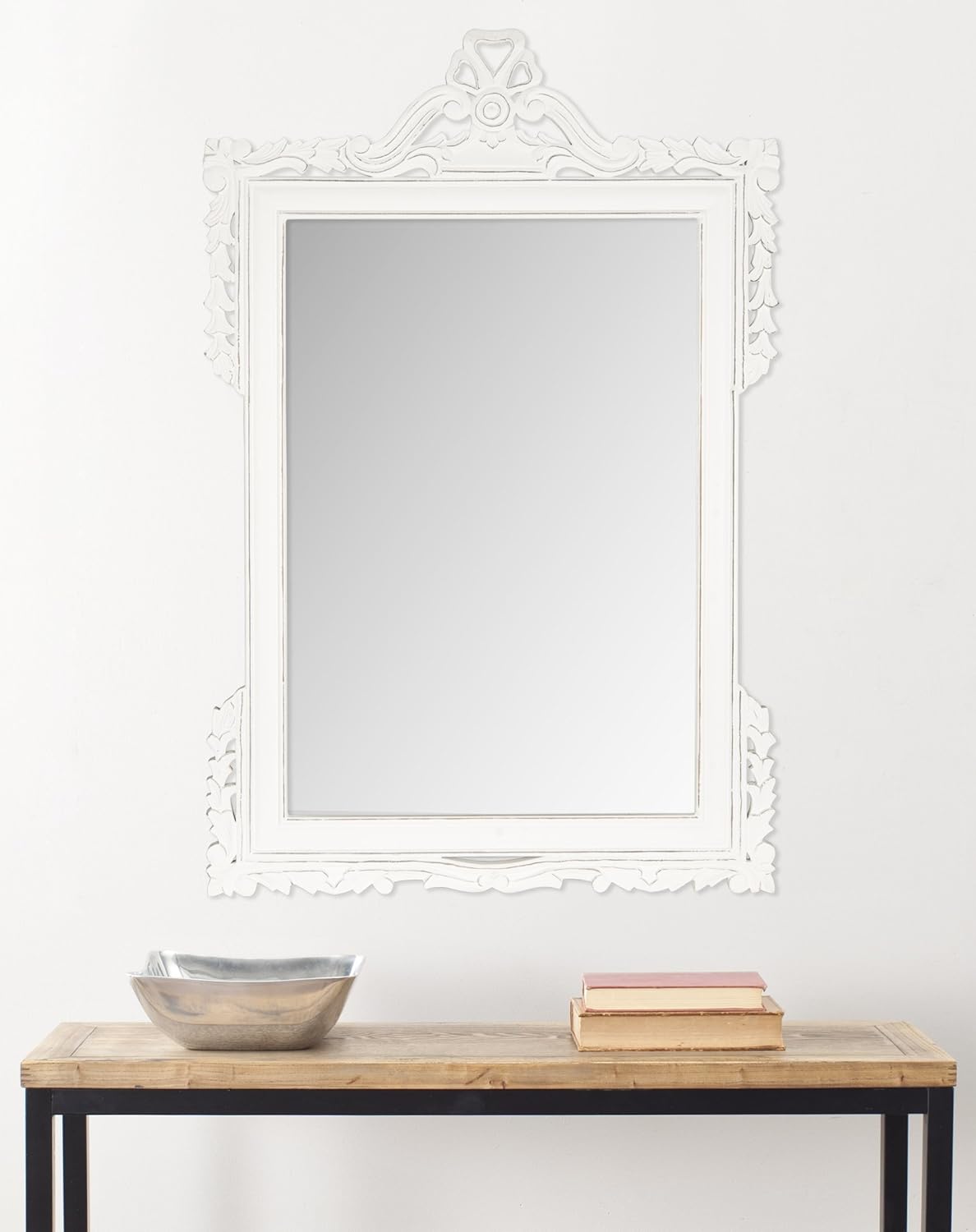 Safavieh Home Collection Pedimint Mirror, White