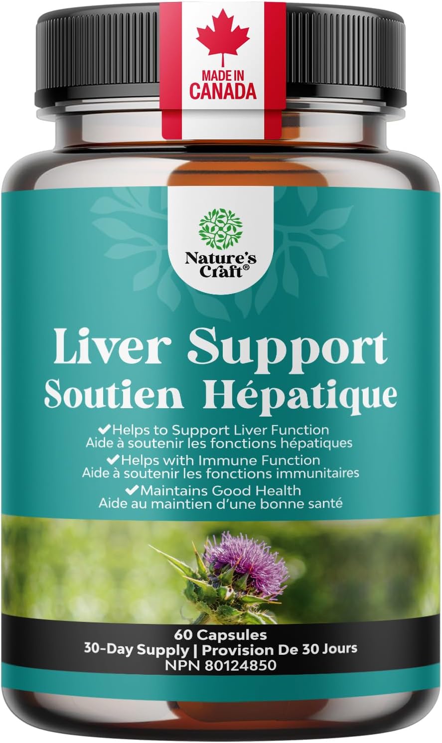 Milk Thistle Supplement for Liver Cleanse Detox & Repair - Herbal Pills with Dandelion Root, Choline, Beetroot & Artichoke Extract - 60 Capsules