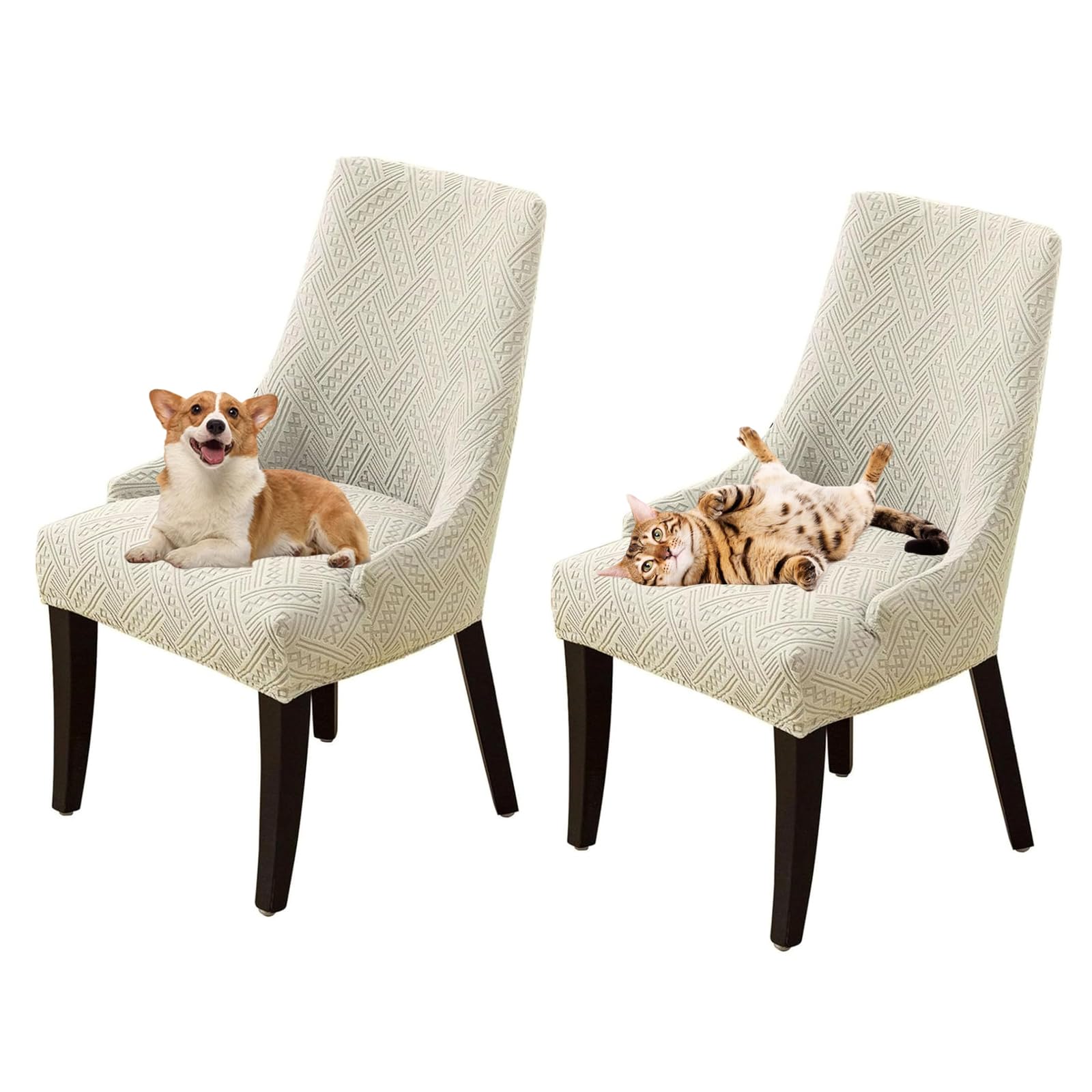 Housses de chaise de salle à manger extensibles avec protège-accoudoirs lavables