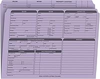 Vista 20 de Carpeta de listado de bienes raíces, lista de panel derecho, preimpresa en cartulina duradera con lista de verificación de cierre y puntos