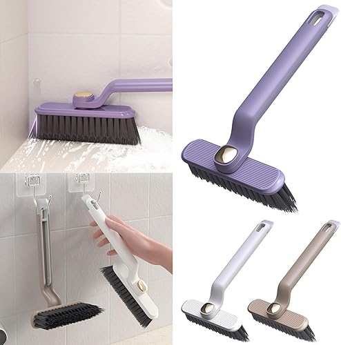 Miniatura 5 de Cepillo giratorio multifunción para limpieza de hendiduras, cepillo giratorio de 360 grados, cerdas en forma de V, pala de cola, clip 3 en 1, sin