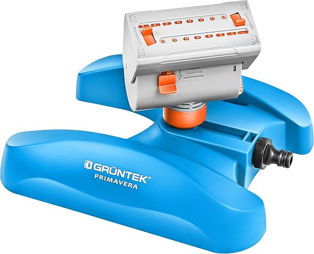 GRÜNTEK Mini - Lawn Sprinkler with 16 nozzles up to 378 m2 / 4069 ft2 Irrigation area with turbo engine