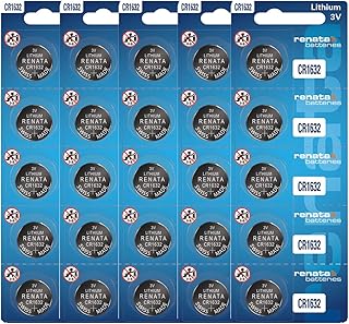 Renata CR1632 Batteries - 3V Lithium Coin Cell 1632 Battery (25 Count)