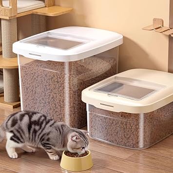 Airtight Dog Food Storage Container,Clear Pet Food Storage Container,Airtight Dog and Cat Food Storage Container,Visible & Space-Saving Design for Dry Kibble & Treats