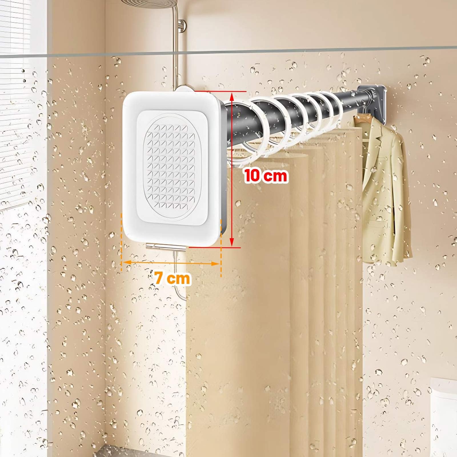 Tringle de Rideau de Douche Sans Perçage 70-300 cm Barre de Tension Réglable Tringle Extensible en Acier Inoxydable pour Salle de Bain Fenêtre Penderie(Gray,63"-98"(160-250cm))