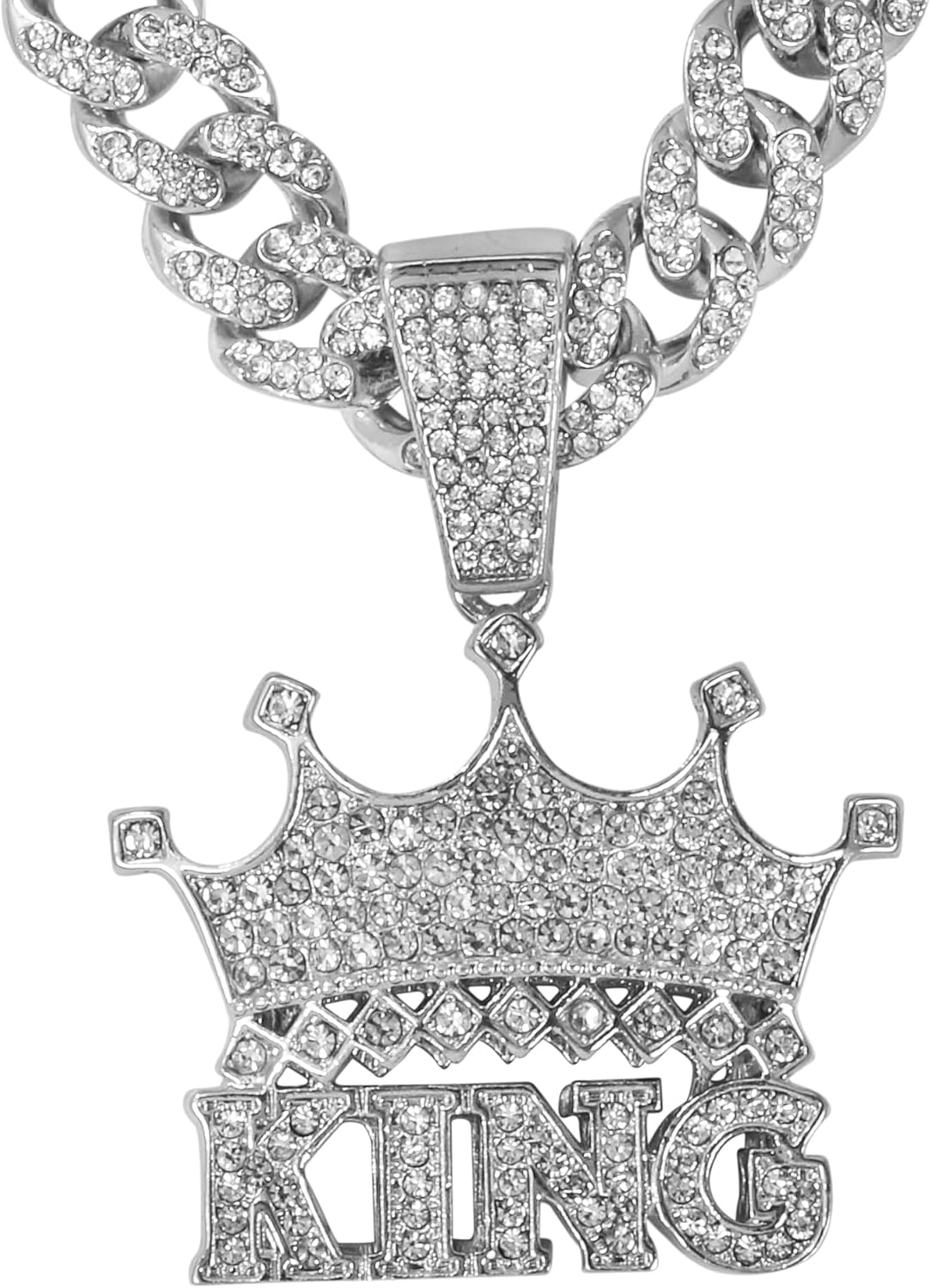 Techno Pave Men's Large CZ Pendant with 12mm Iced Out Cuban Necklace - Streetwear Jewelry