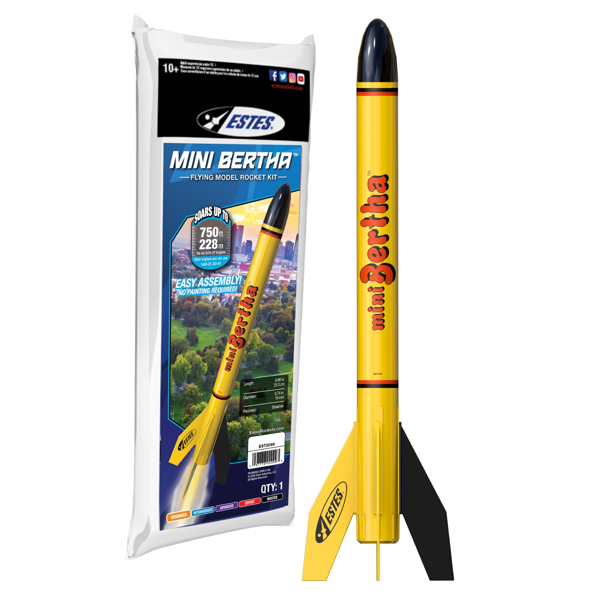 Mini Bertha Model Rocket - Beginner Rockets -1