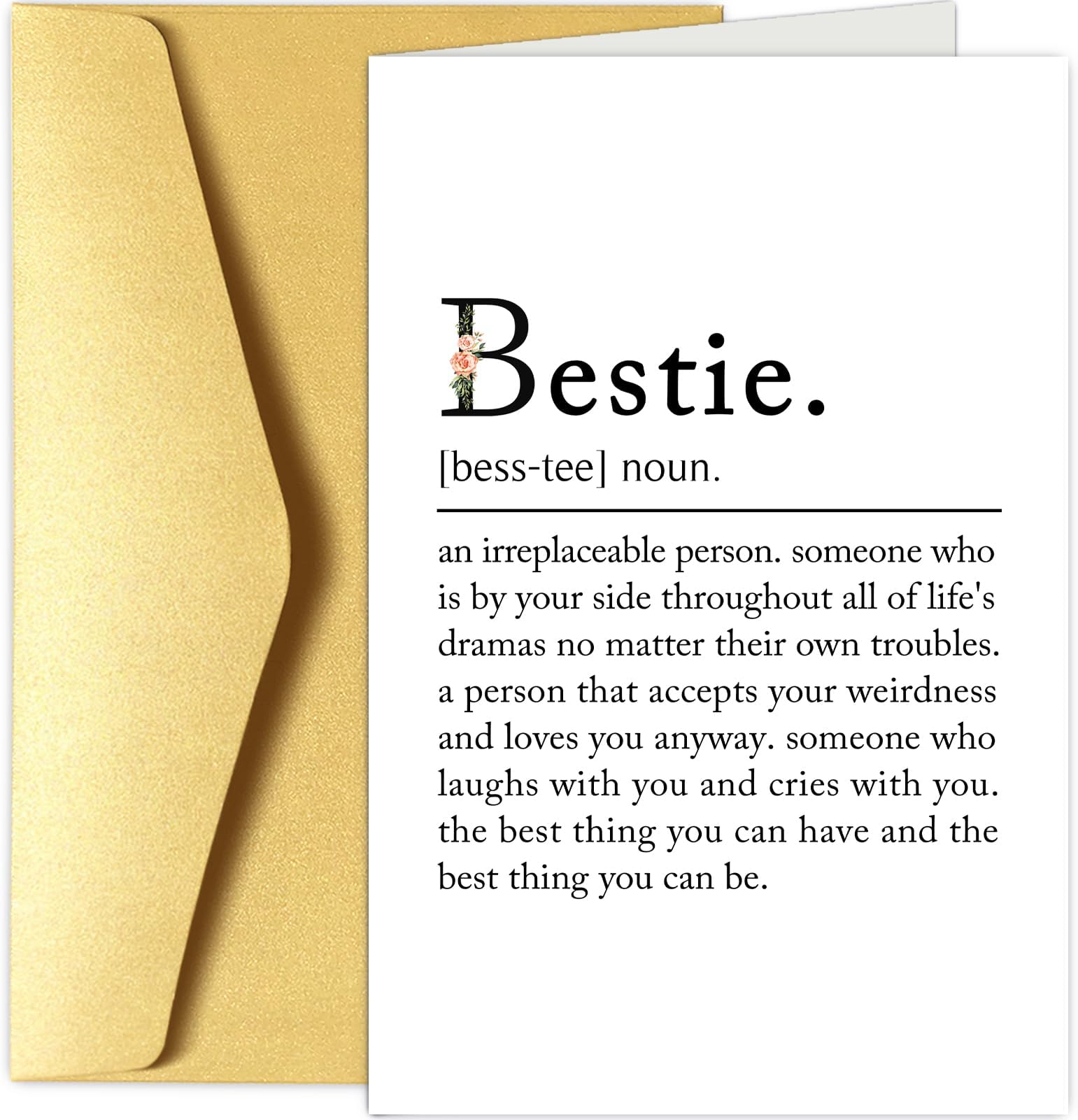 Chenive Bestie Definition Card, BFF Greeting Card, Funny Best Friend Birthday Card, Bestie Sister Friendship Card for Women Lady Girl