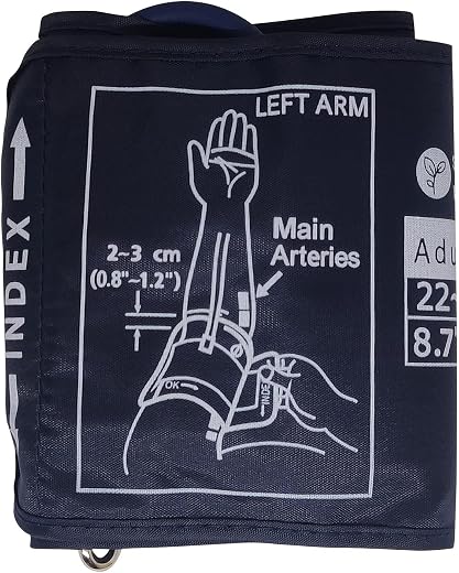 Dr. Sanaya Single Tube Normal Size Blood Pressure Monitor Machine Cuff (22-32 cm) - Compatible with Omron, Dr. Morepen and...