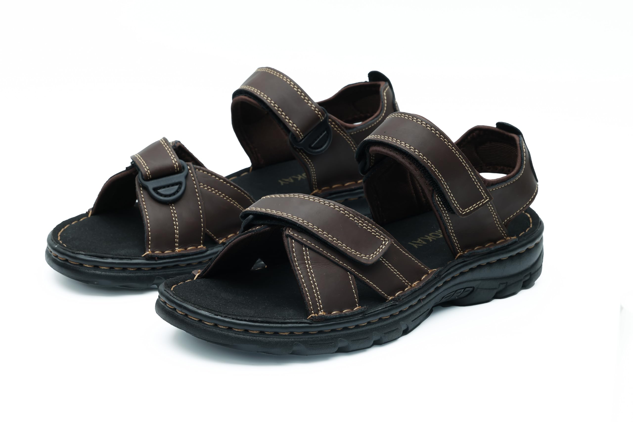 MGGMOKAY Sandali Uomo Pelle Estate All'Aperto Scarpe Hiking Sandalis